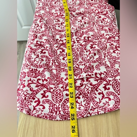 Athleta Women’s Paisley Print 1/4 Zip Long Sleeve Pull Over Top Red & White S - Picture 7 of 10